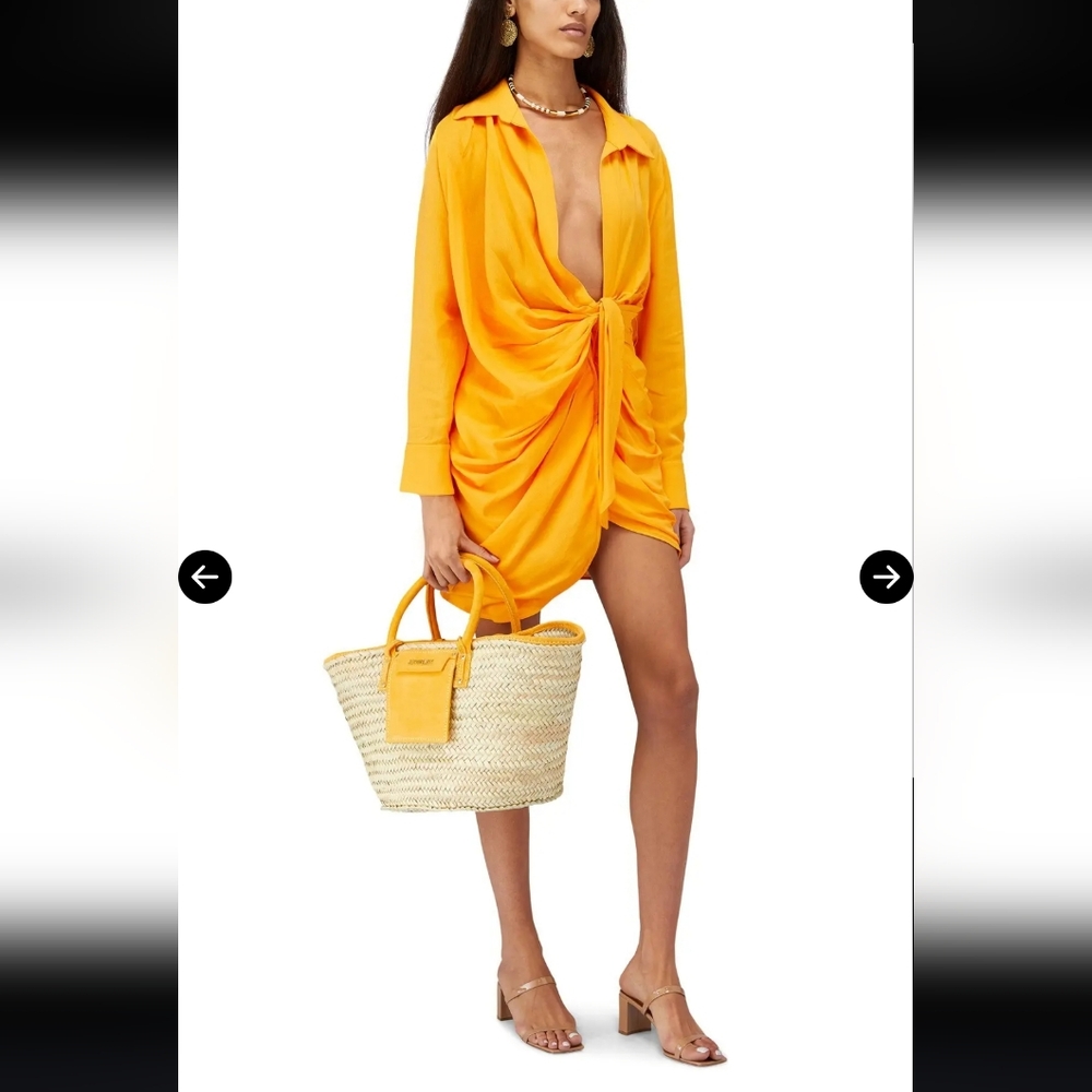 La Robe Bahia Jacquemus Orange Scalloped Dress Size 2